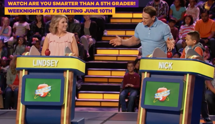 Lindsey Hall and John Cena on "Are You Smarter Than a 5th Grader?" Lindsey Hall and John Cena on "Are You Smarter Than a 5th Grader?"